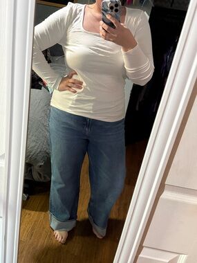 41 Hawthorn White Square Neck Knit Top